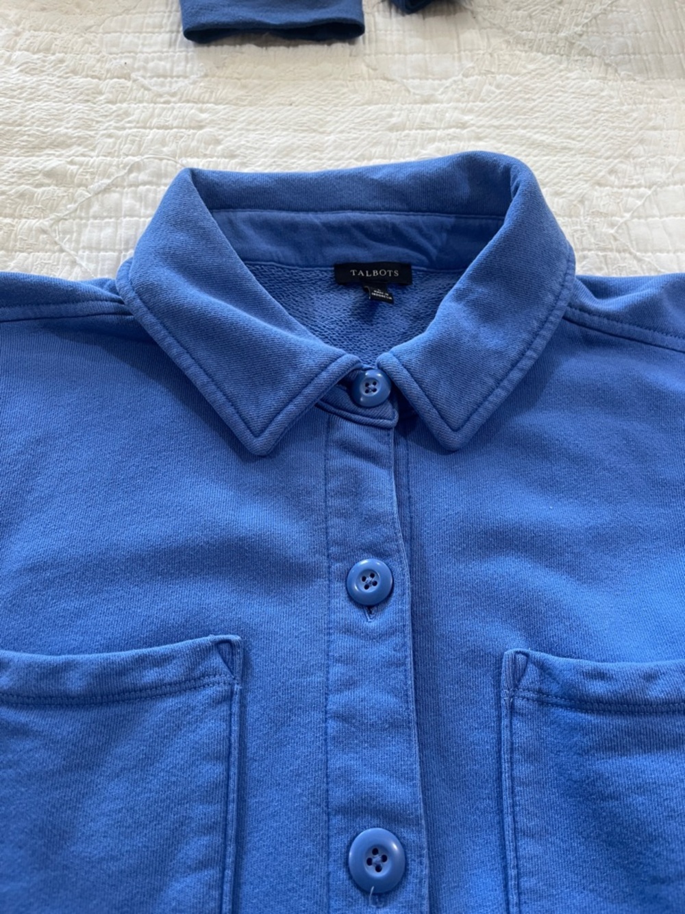 Talbots Royal Blue Button-Front Collared Jacket - Picture 4 of 4